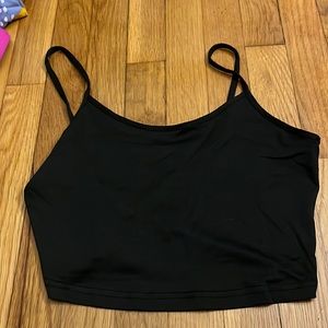 black cropped tank top